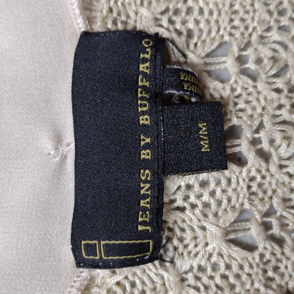 I Jeans by Buffalo Medium Cream waterfall style sheer & knit open Cardigan - Picture 9 of 12